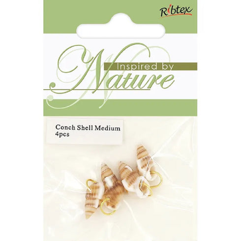 Medium Conch Shell with Ring Charm Beads